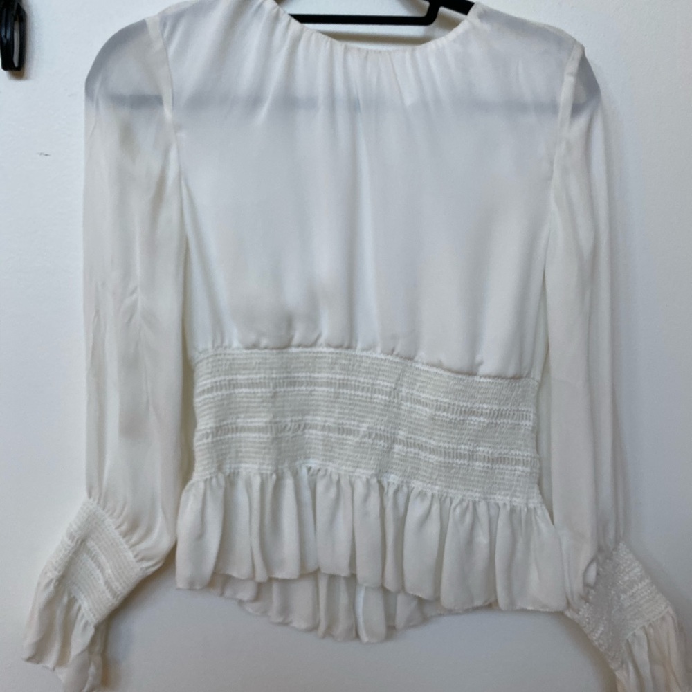 Nicole Miller White silk Long sleeve blouse
